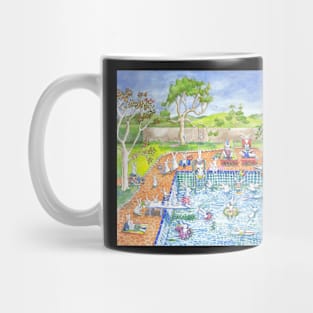 bunny pool party Mug